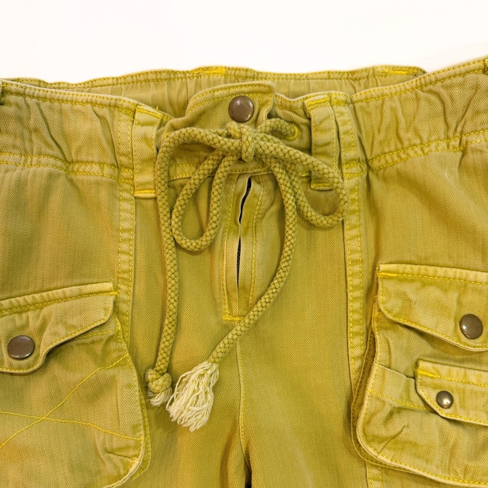 Free People We the Free Tahiti Cargo Pants Citronelle Yellow Size Medium EUC - Picture 7 of 9